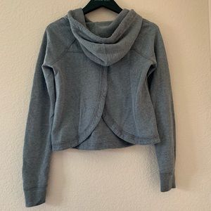 Hot Topic Tops - Open-back grey waffle hoodie from Hollister Hot Topic Tops - Open-back grey waffle hoodie from Hollister